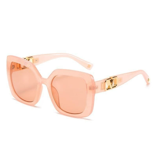 Barbie Pink Square Trendy V-Shaped Sunglasses (Neon Pink/Soft Pink)