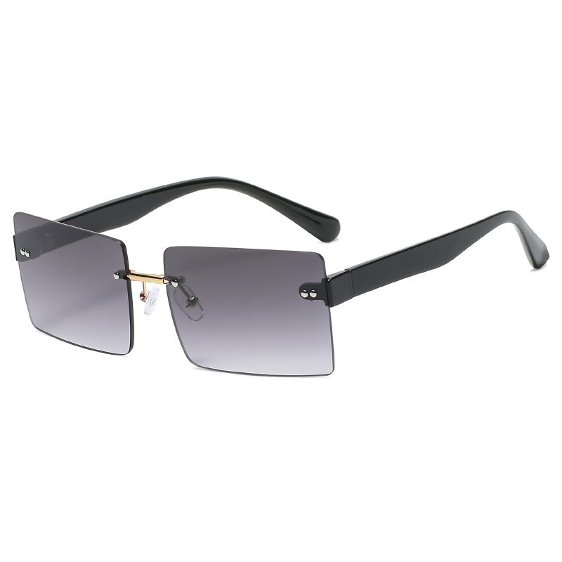 black frameless sunglasses