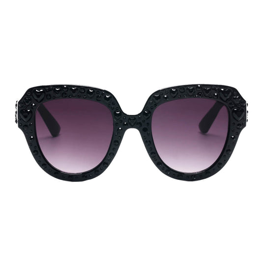 Round Cat Eye Rhinestone Fashion Sunglasses