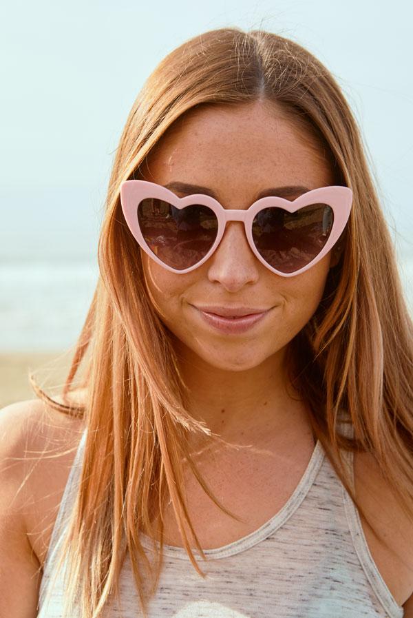 pink heart-shaped sunglasses