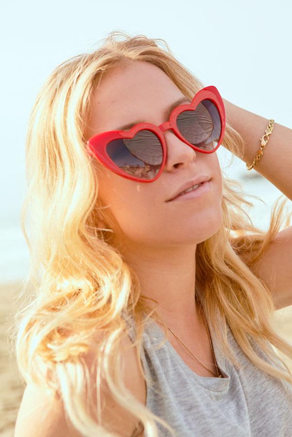 red heart-shaped sunglasses